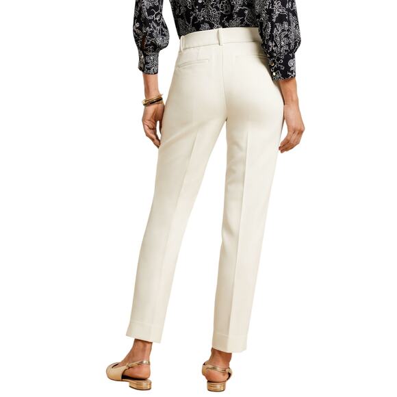 NWT talbots Hampshire ankle picket lined white dress pants stretch comfort 14 - Picture 3 of 9
